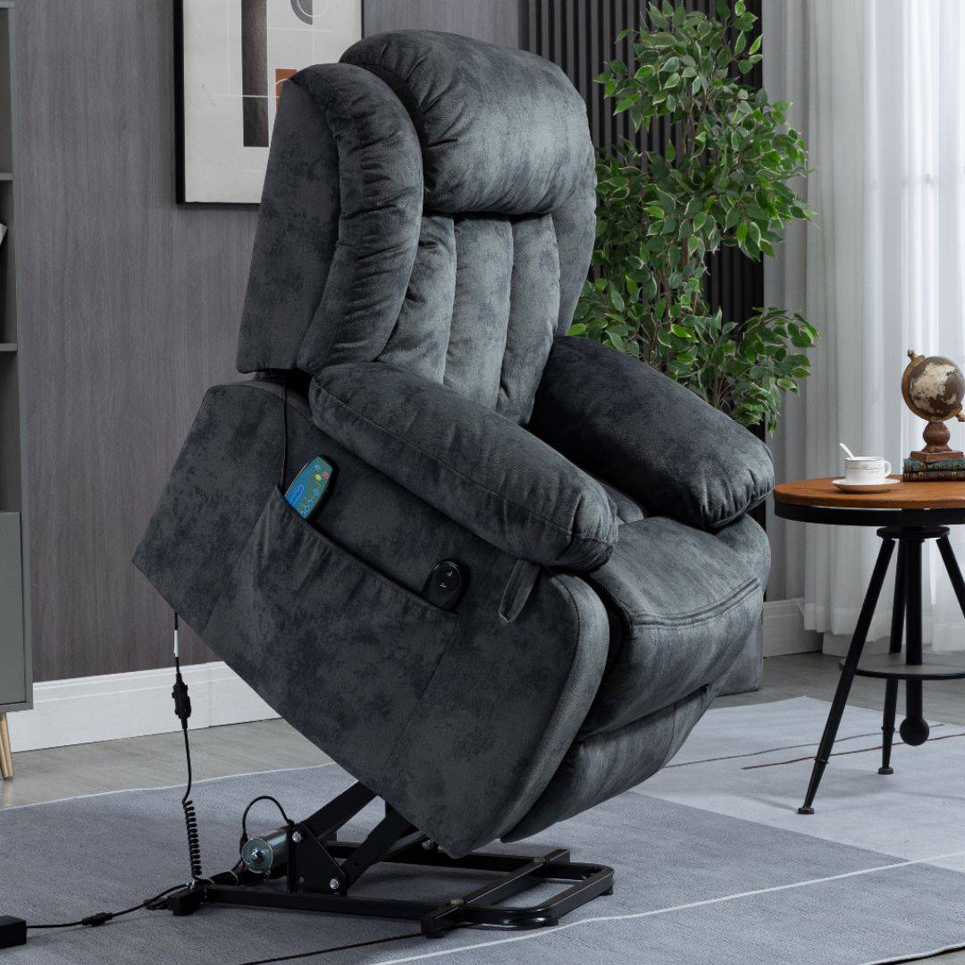 Crius Lift Chair with Heat and Massage for Elderly 38 Inch Wide with S